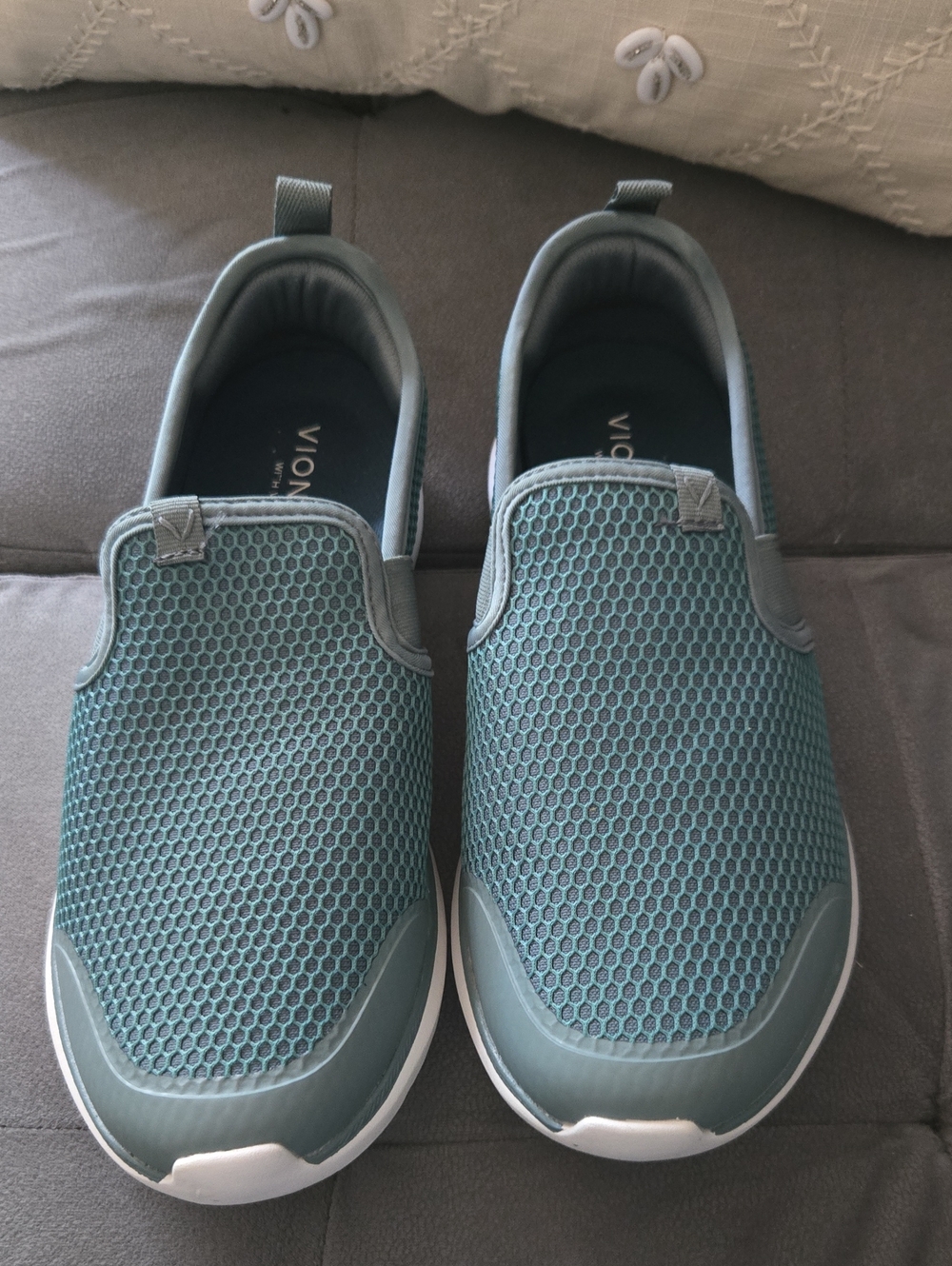 Vionic Men's Slip-On Loafers in Teal Green